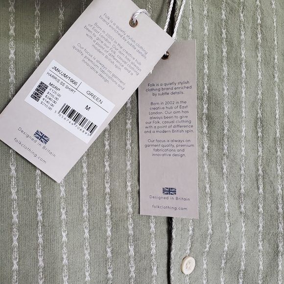 FOLK Men's shirt Size M Cotton/Linen - Picture 10 of 10